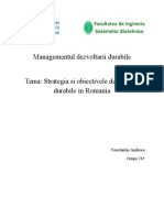 Managementul Dezvoltarii Durabile: Constantin Andreea Grupa 745