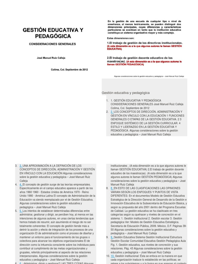 Gestión Educativa y Pedagógica | PDF | Plan de estudios | Liderazgo