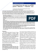 The Association Between Use of Mobile Phones After Lights Out and Sleep Disturbances Among Japanese Adolescents: A Nationwide Cross-Sectional Survey