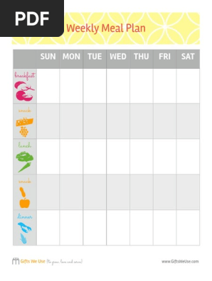 Printable Weekly Meal Plan
