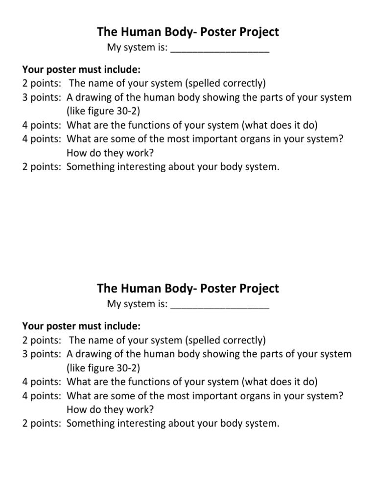 The Human Body Poster Biology Diagrams