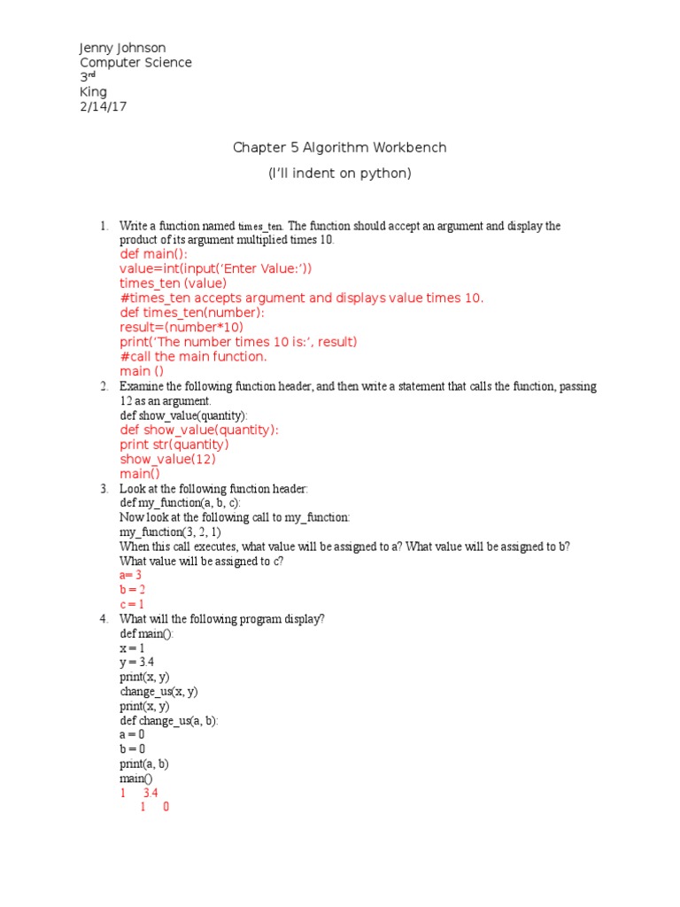 Python Functions and Main Execution | PDF | Parameter (Computer ...