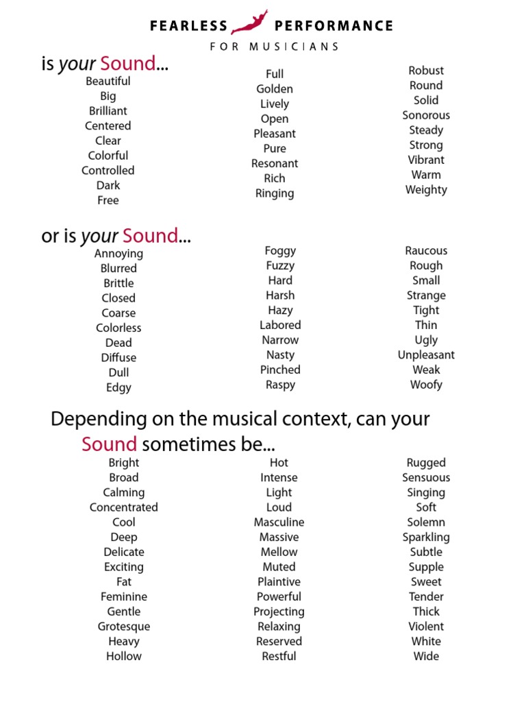 Describing Your Sound Quality | PDF