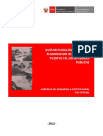 Guía Metodológica para La Elaboración de Perfiles de Puestos en Las Entidades Públicas PDF