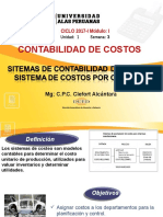 Semana 3 Sistemas de Costos 1.- Sistema de Costos x Ordenes