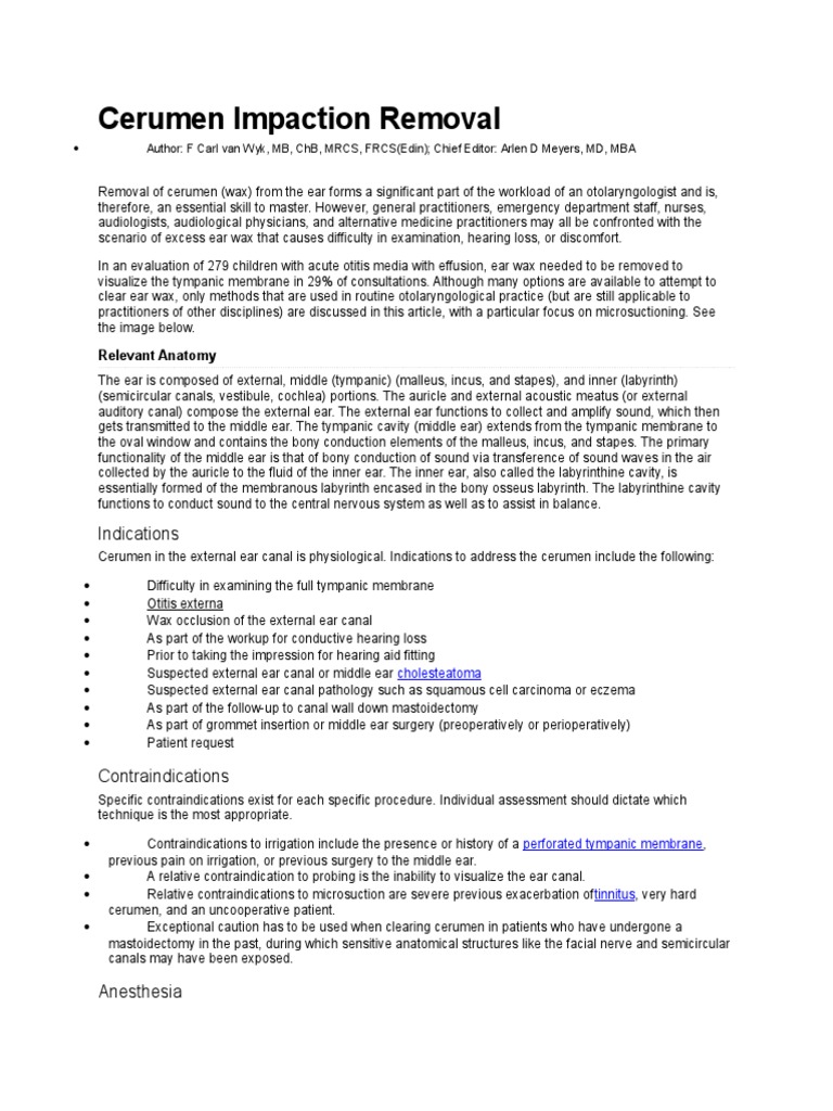 Cerumen Impaction Removal Ear Senses