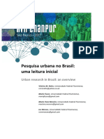 Pesquisa Urbana No Brasil Uma Leitura In