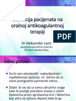 Edukacija Pacijenata Na Oralnoj Antikoagulantnoj Terapiji 21.11.2013