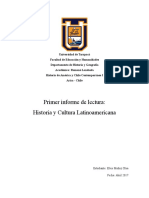 1er Informe de Lectura Historia y Cultura Latinoamericana