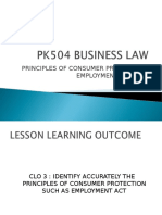 Chapter 7 Business Law Principles of Consumer Protection: Employment Act 1955 Week 12