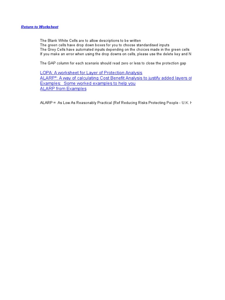 LOPA Worksheet and Stop Card Guide | PDF | Risk | Combustion