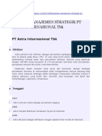 Analisa Manajemen Strategik Pt Astra Internasional Tbk