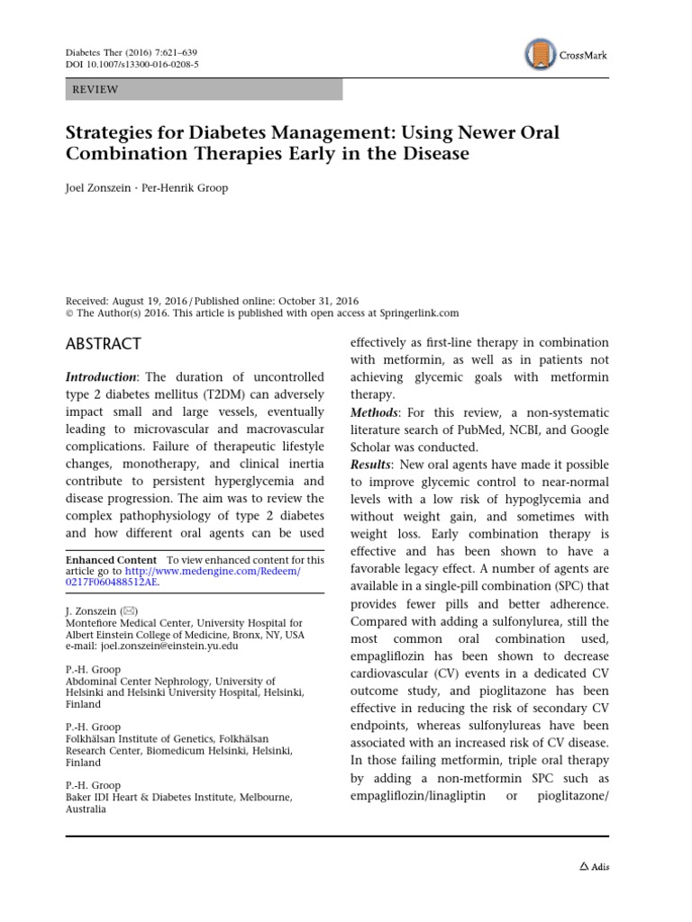 management DM2 with oral combination.pdf | Diabetes Mellitus Type 2 ...