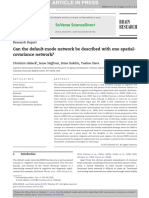 Can the Default-mode Network Be Described With One Spatialcovariance