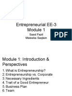 Entrepreneurial EE-3 - Module 1