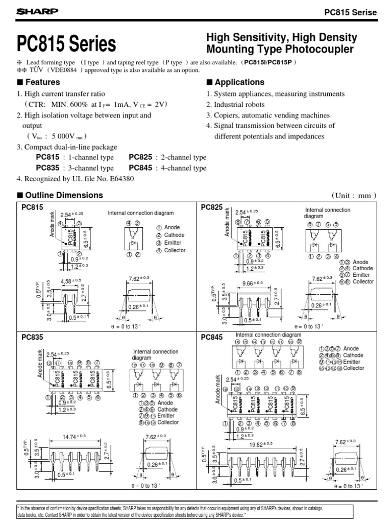 PC815 Series | PDF | Anode | Cathode
