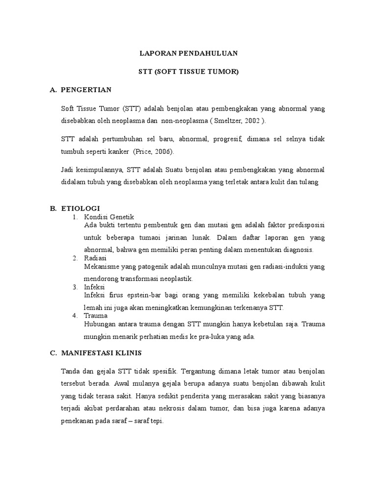 Laporan Pendahuluan Stt Soft Tissue Tumo Docx