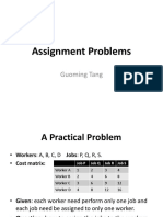 Assignment Problems: Guoming Tang