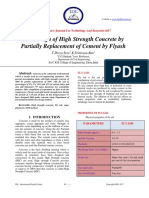 Mix Design of High Strength Concrete by Partially Replacement of Cement by Flyash