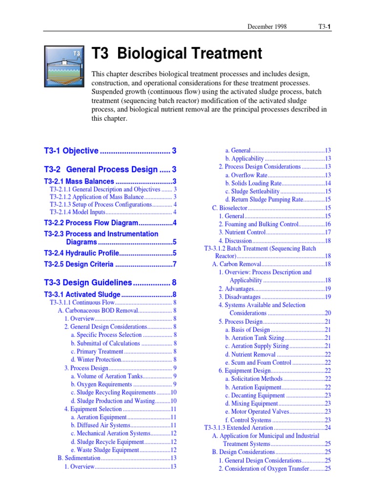 Biological Treatment Process Design | PDF | Sewage Treatment ...