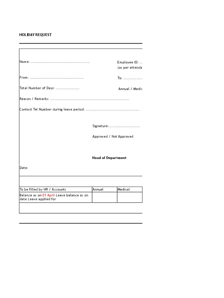 Employee Leave Request Form | PDF | Finance & Money Management