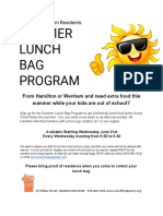 Summer Lunch BAG Program: Hamilton-Wenham Residents
