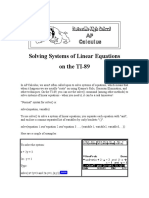 Solving Systems of Linear Equations