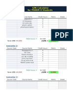 GPA Calculator For Pharm D Program