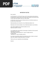 VHF Power MOS Transistor: Important Notice