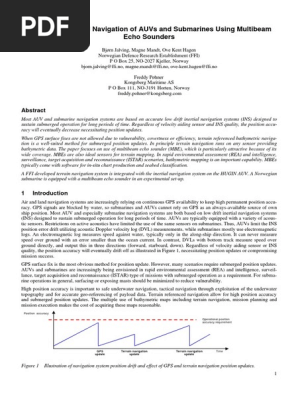 Terrain Referenced Navigation of AUVs and Submarines Using Multibeam Echo Sounders