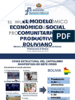 MODELO ECONÓMICO  SOCIAL COMUNITARIO  PRODUCTIVO BOLIVIANO