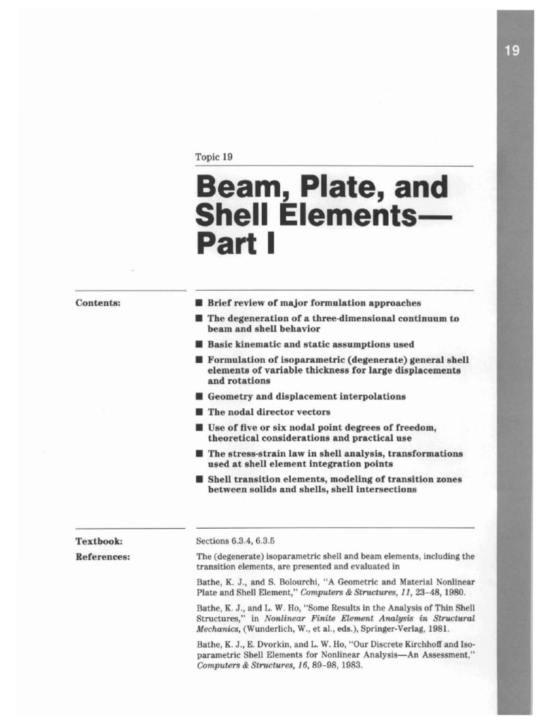 Beam, Plate, and Shell Elements : Topic | PDF | Deformation (Mechanics ...