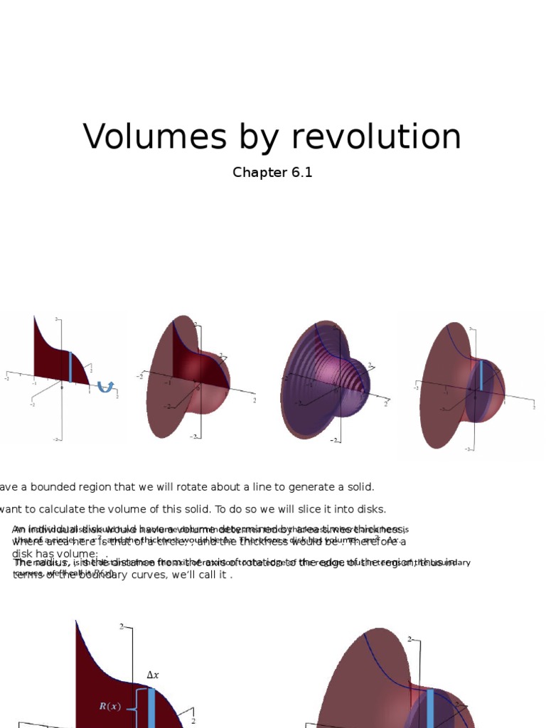 Calculating Volumes by Rotation | PDF | Volume | Rotation