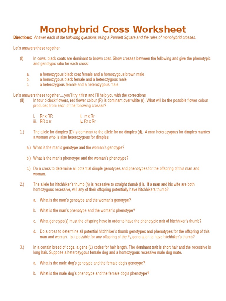 csec-biology-monohybrid-cross-worksheet-1-dominance-genetics