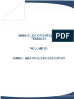 Manual de Orientações Técncias - SIMEC - Aba Projeto Executivo - Volume XII R01