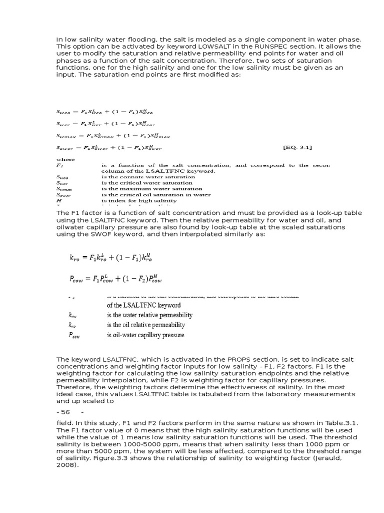 In Low Salinity Water Flooding | PDF | Salinity | Permeability (Earth ...