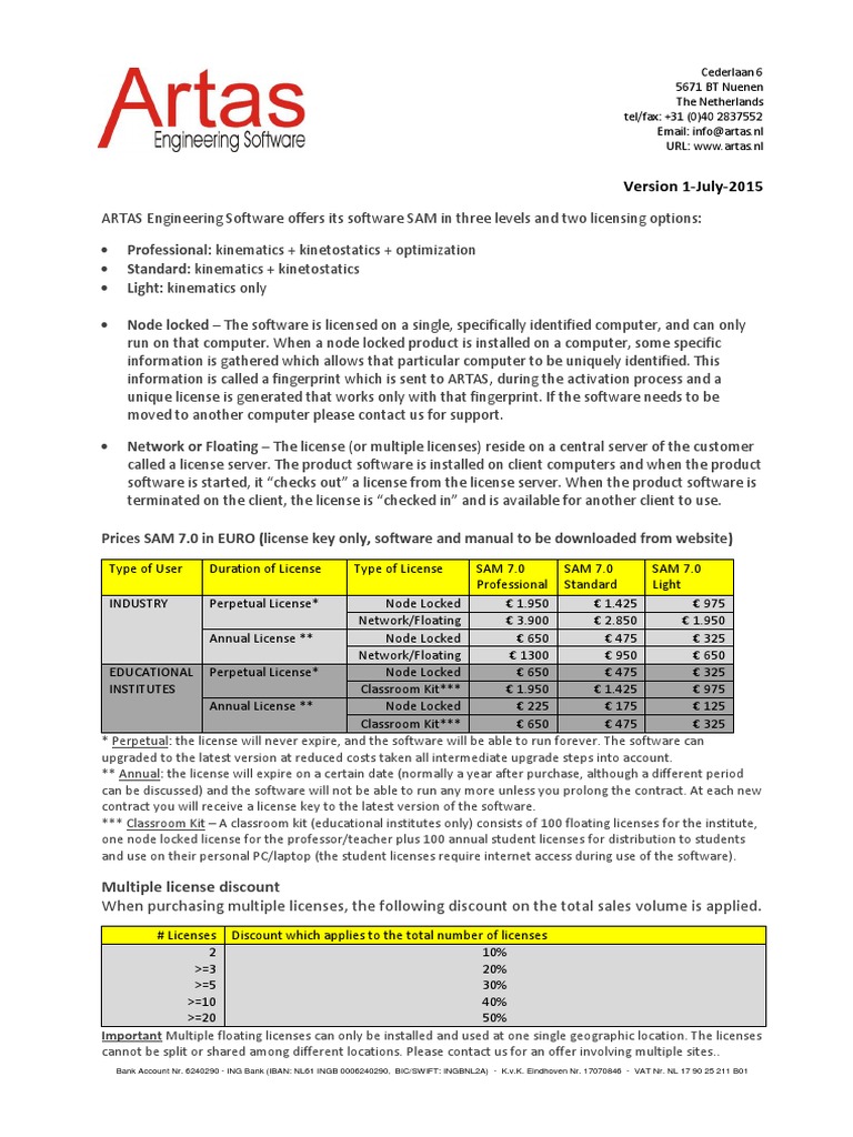 SAM Software Licensing Options | PDF | Euro | Computer Network
