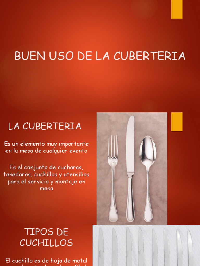 Uso de Los Cubiertos | PDF | Cuchillo | Herramientas