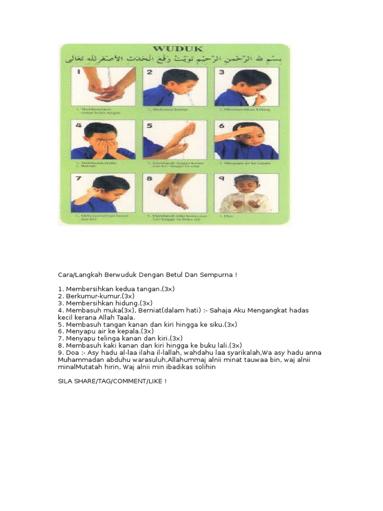 Cara Berwuduk Dengan Betul