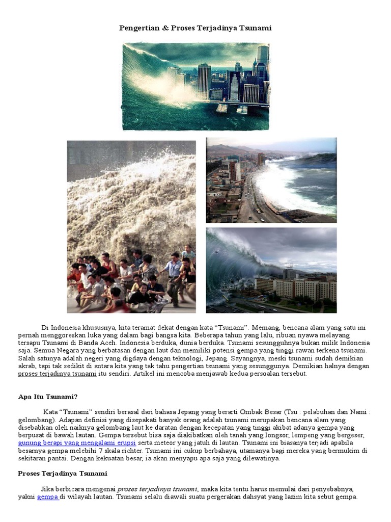 Pengertian Tsunami