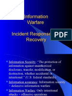 Information Warfare Incident Response and Recovery