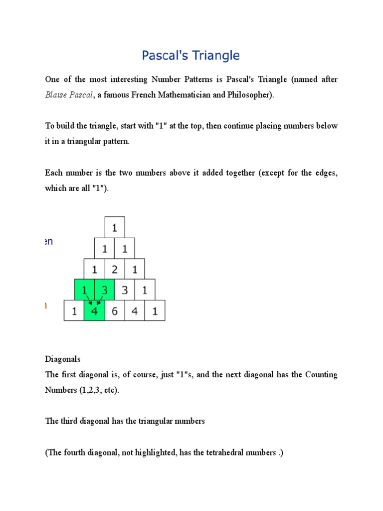 Pascals Triangle Pdf