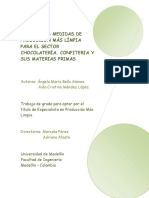 Principales Medidas de Producción Más Limpia para El Sector Chocolatería, Confitería y Sus Materias Primas