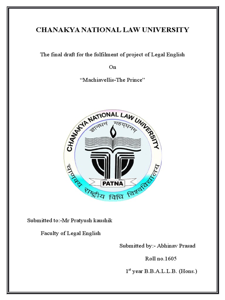 Abhinav's Project on Machiavelli's Prince | PDF | The Prince | Niccolò ...