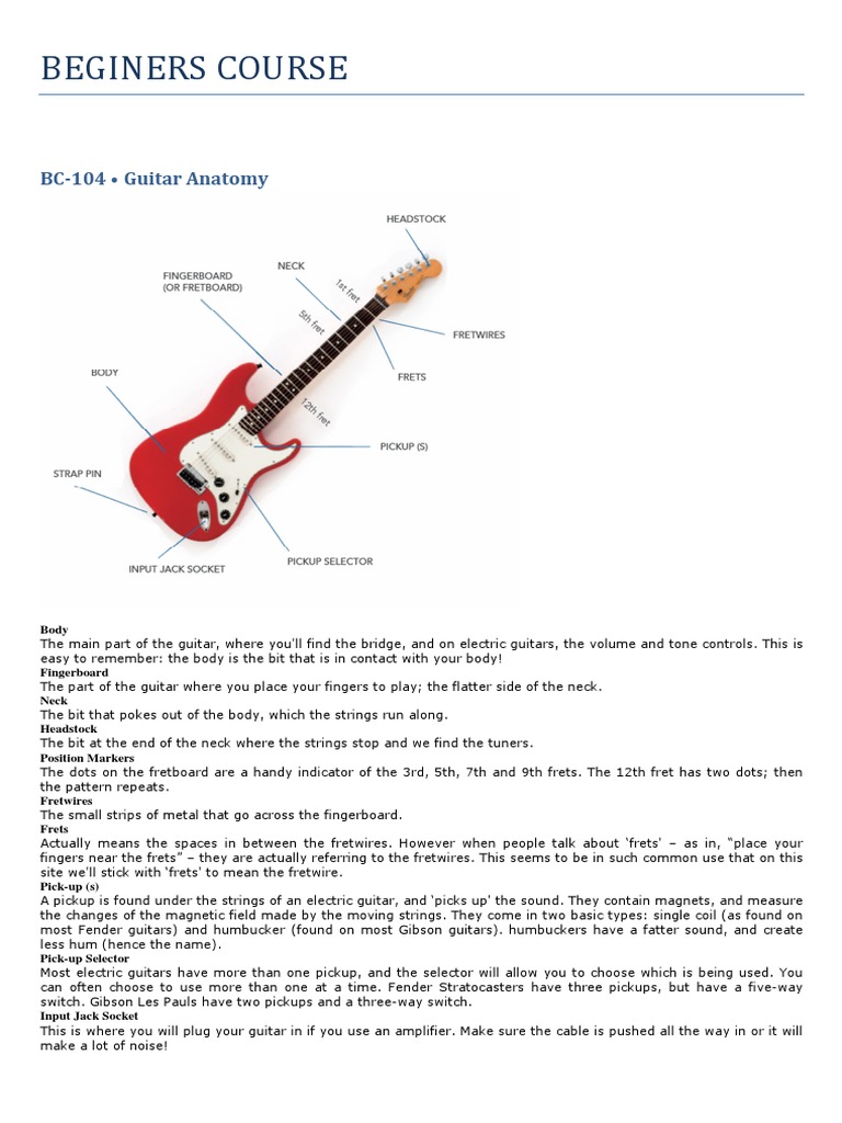 Guitar Beginer's Course | PDF | Guitars | Necked Lutes