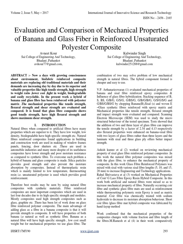 Mechanical Properties of Banana-Glass Composites | PDF | Composite ...