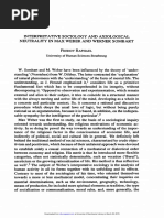 Interpretative Sociology and Axiological Neutrality in Max Weber and Werner Sombart
