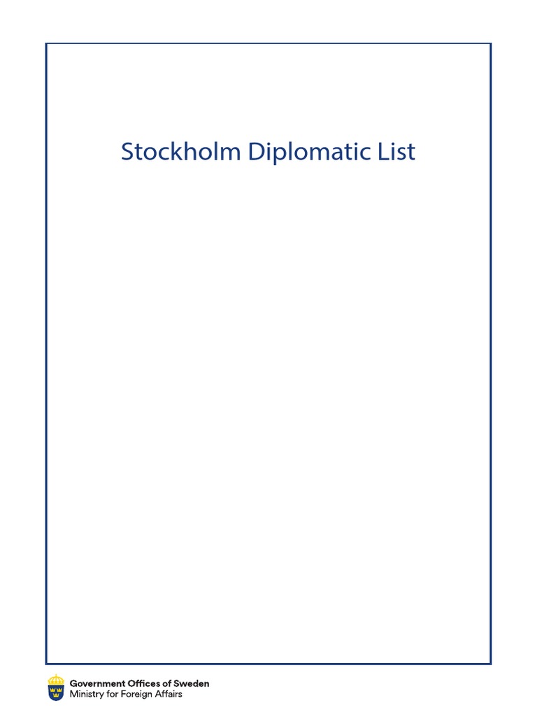 Stockholm Diplomatic List 2017 | PDF | Diplomatic Rank | Diplomatic Mission