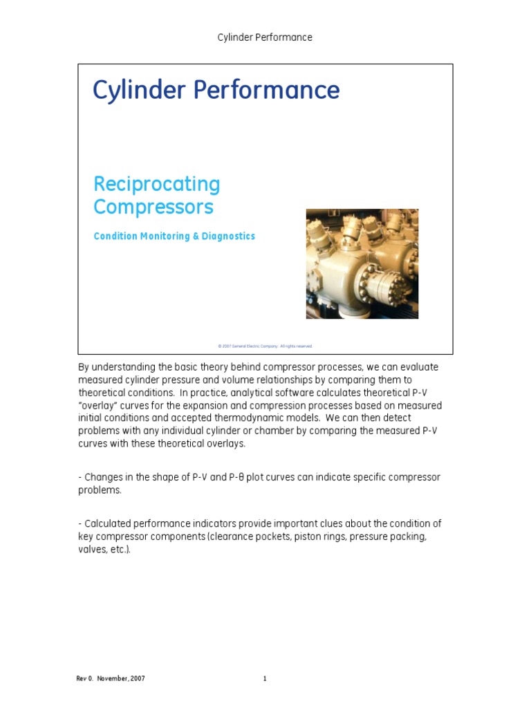 Cylinder Performance in Compressors | PDF | Gases | Temperature