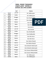 Jadwal Imam Tarawih